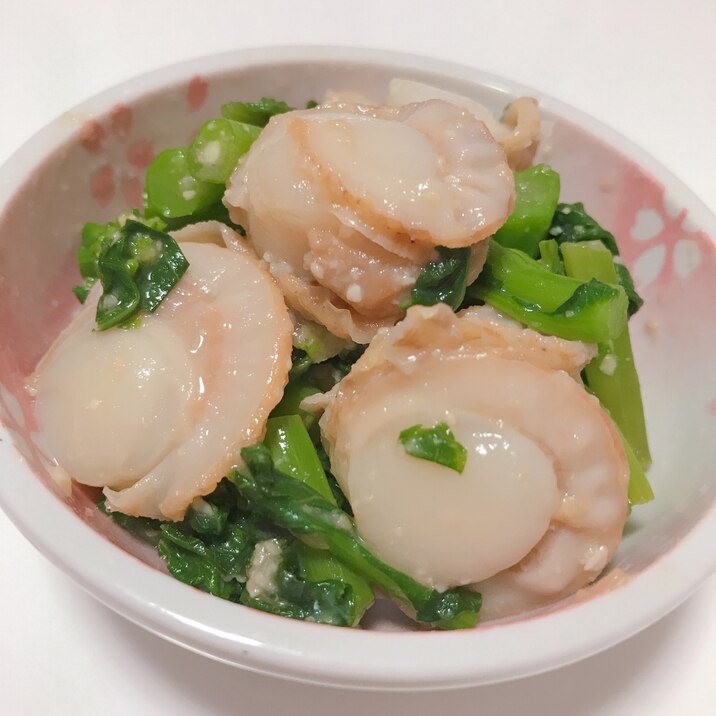 【糖質制限】春の味♪かき菜と帆立の酢味噌和え